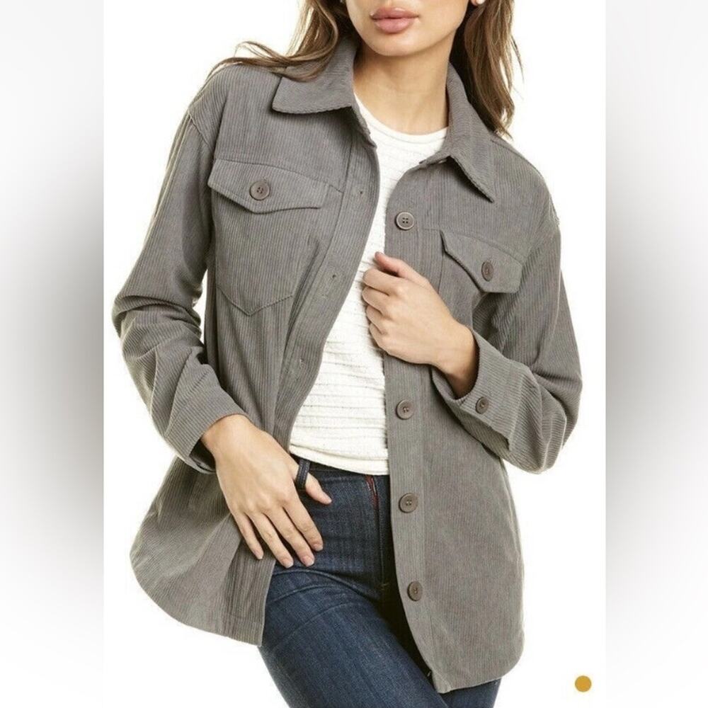 Anthropologie Avec Les Filles Gray Utility shaket jacket corduroy size small